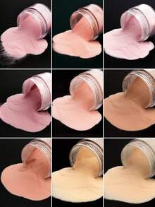 9pcs Acrylic Powder Set,Nude Pink White Color High Glossy Acrylic Powder Set,Nail DIY Art Design,9 Colors Acrylic Nail Art 3D Nail Sculpture French Nail Extension & Nail Carving,Professional Polymer 3D Acrylic Nail Art Kit,Gift For Women Girls,Long Lasting & Easy To Apply