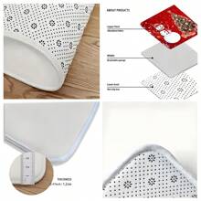 1 Stück Fußmatte mit Weihnachtsmann Motiv, rechteckiger, schnell trocknender und saugfähiger Polyester Teppich mit Weihnachtsbaum und Schneemann Mustern, geeignet für Innen- und Außenbereich, Zuhause, Schlafzimmer, Badezimmer, Küche und Esszimmer Dekoration, als Geschenk, Partyartikel, Festtagsdekoration zu Weihnachten, Neujahr und für den Hof