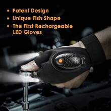 Multipurpose Rechargeable LED Flashlight Glove - Black - View 6