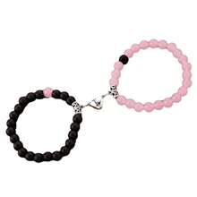 2Pcs Heart-To-Heart Attraction Couple Bracelet Female, Niche Design Sense Ins Magnet  Bracelet Set Cross-Border Jewelry - 2pcs - 查看 6