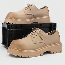 2025 Novos Botas de Cano Baixo para Homens, Outono/Inverno, Sapatos de Trabalho Retrô, Tênis Casuais de Sola Grossa