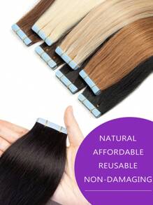 12-22 Inch Remy Human Hair Extensions, Invisible Tape-In, Ash Blonde, Full Head Ash Blonde Seamless Extensions - 30g/Pack, Stylish, No Glue Needed, Perfect For Holidays And School
