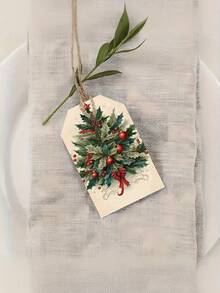 Etiquetas de regalo de Navidad vintage con bramante - Decoraciones navideñas elegantes para familiares, amigos e intercambios de oficina - Artículos decorativos navideños clásicos, diseño navideño, estilo exquisito, encanto rústico, perfectos para envolver regalos de Navidad, decoraciones de fiesta, regalos familiares y decoración navideña