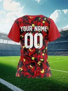 2025 Customized Sports Jersey, Summer Outdoor Sportswear Short Sleeve Top, Women's Sports Team Club Training Jersey Top With Front & Back Personalized Name & Number, Moisture-Wicking Breathable Casual Everyday Wear, Party & Gathering Undershirt, White Comfortable Fit