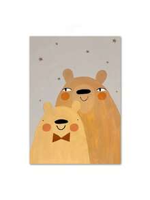 1 pieza Pintura en lienzo de arte de pared minimalista de dibujos animados de ratón, guepardo, conejo, oso o unicornio, pósteres y estampados nórdicos, decoración de pared para habitación de bebé y niños