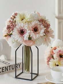 1支/3支装仿真蒲公英、牡丹、雏菊丝绸花束，28厘米，适合婚礼新娘捧花、家居、办公室、浴室、厨房、餐桌装饰，也可用于情人节、毕业典礼、单身派对、伴娘、父亲节、万圣节等场合，亦可作为装饰和礼物。 - 白色 - 查看 3