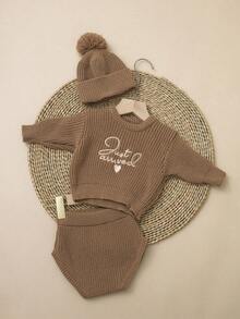 Bộ áo liền thân và mũ len thêu cho bé sơ sinh, thích hợp làm đạo cụ chụp ảnh và trang phục lễ rửa tội. - Nhiều màu - Xem 10