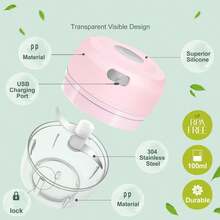 Elektryczna prasa do czosnku, Mini przenośny młynek do czosnku, Robot kuchenny 100 ml/250 ml/100+250 ml, Siekacz do czosnku ładowany przez USB, Blender do warzyw, Obieraczka do czosnku, Prasa do czosnku, Siekacz do czosnku, Prasa do czosnku, Dom, Kuchnia, Kemping, Niezbędnik w podróży, Boże Narodzenie, Halloween, Święto Narodowe i inne świąteczne niezbędniki, Akcesoria kuchenne, Pomoc w przechowywaniu i organizacji, Artykuły gospodarstwa domowego - Wielokolorowe - Zobacz 9