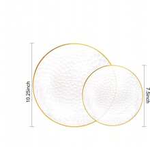 1 Stück/10 Stücke/25 Stücke 19 cm/26 cm Französisch geprägter Teller, eleganter Dessertteller für den Nachmittagstee, hochwertiges Tafelgeschirr für den Heimgebrauch, wiederverwendbar und waschbar