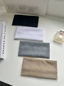 3/4/5pcs Set Minimalist Fashion Knitted Headbands, Versatile Casual Headwear, Suitable For School, Street, Sports, Yoga Styles, Multiple Colors Available, Unisex, All Seasons, Autumn Scarf, Women Fashion Headband, Winter Holiday Essential Beach Accessories Summer Outfits - Multicolor - View 8