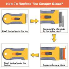 1 Set di Lame per Raschietto, Strumenti per Raschietto in Vetro, 10 Lame in Acciaio e 10 Lame in Plastica Extra, Per Rimuovere Adesivi, Carta, Residui di Cibo, Vernice, Colla da Forni, Finestre, Stile Europeo Elegante, Stile Moderno, Festa di Compleanno, Elementi Autunnali, Festa Nazionale del Medio Oriente, Ognissanti