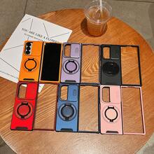 New Luxury Lens Sliding Cover Magnetic Folding Phone Case Compatible With Samsung /6 Fold7/6, Minimalist Protective Cover Compatible With Apple 17/16/15/14/13/12/11 Pro Max, Samsung Galaxy S25/24/23/22 Pro+, Redmi Note 14/13/12 Pro Waterproof Shockproof Anti-Fall Scratch Resistant - Orange - View 3