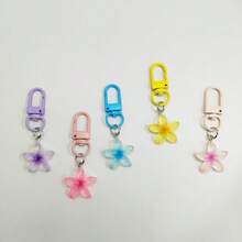 Transparent Colorful Flower Keychain Fashion Accessories For Women And Students Earphone Case Car Decoration Cute Transparent Flower Keychain Bag Pendant Decorations Beach Accessories Flower - View 5