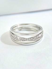 3件套交叉线条耳环、项链和手链首饰套装 - 时尚幸运花首饰套装，适合日常佩戴，也是圣诞节、新年、情人节和其他节日的礼物之选。 - 銀色 - 查看 6