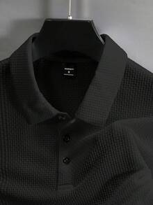 Camiseta de manga corta de malla de hielo para hombre, nuevo polo informal. - Negro - Ver 5