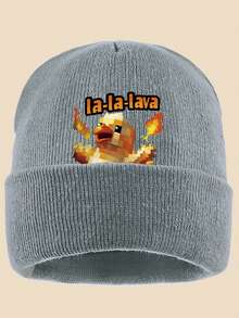 1pc "La-La-Lave Ch-Ch-Icken" Pixel Turkey Print Knit Beanie Hat, Multi-Color Options, Suitable For Outdoor Sports, Casual, Fishing, Parties, A Comfortable Commuting Warm Hat, Suitable For Cycling And Outdoor Activities In Cold Black Weather, Sports Accessory - A - View 22