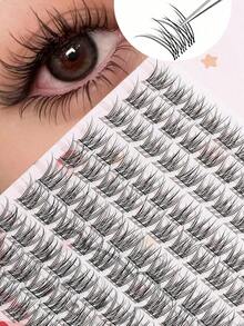 !! !120pcs C-Curl, Natural To Thick Appearance, Easy DIY Self-Adhesive Fluffy Clustered False Eyelashes Extension, Reusable Suitable For Beginnerslash Clusters,Eyelash Clusters,Individual Eyelashes,Lashes,Fake Lashes.Random Style Delivery.