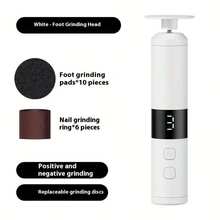 Máy mài gót chân điện điều chỉnh được tích hợp kìm cắt móng và đánh bóng móng, máy mài gót chân sạc điện loại C với màn hình LCD, pin 1800mAh, đĩa mài 42mm và máy mài móng 2 trong 1, 3 tốc độ, 16 đầu thay thế, thiết kế công thái học cho chân, tay và móng, dụng cụ làm đẹp đa chức năng. - Nhiều màu - Xem 15