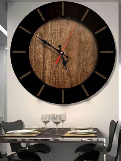 Pc 10 Inch/12 Inch Silent Vintage Wooden Wand Klok Battery Operated, Round ative Living Room, Bedroom, Office Home Room