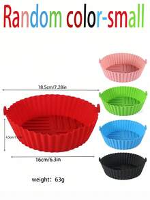 1pc Air Fryer Accessories, Non-Stick Baking Mat, Reusable Air Fryer Silicone Liner, Suitable For Oven, Microwave, Cake Mold, Large Size - Multicolor - View 8