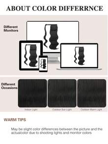 nimoki 18 Inch Heatproof Wavy Synthetic Fiber Ponytail Extension With Hook And Loop, For Everyday Wear, Wrap-Around Ponytail Wig (Natural Black) - Natural Black - View 9