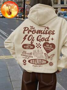 1pc Tween Girl Thermal Lined Thick Warm Sweatshirt, Young Student Clothing, Suitable For Kids Autumn/Winter Long Sleeve Top - Apricot - View 6