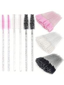 150/50支一次性睫毛膏刷/睫毛刷，适用于睫毛嫁接、睫毛膏涂抹器、化妆刷，一次性水晶棒套装带收纳盒，眉刷、眼影刷、螺旋刷/睫毛刷 - 彩色 - 查看 14