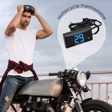 Un termómetro para motociclistas que muestra el termómetro - Indicador digital de temperatura del agua - Sensores de metal impermeables - Sensores para medidor de presión - Termómetro KOSO+