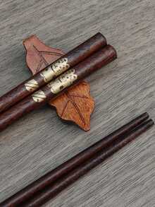 Đũa gỗ kiểu Nhật hình mèo Maneki-Neko vàng, đũa gỗ in hình dùng trong gia đình, ăn uống gia đình, ăn sushi. - Xem 1