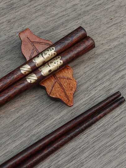 Japanese Style Golden Maneki-Neko Wooden Chopsticks, Printed Wooden Chopsticks For Home Use, Family Dining, Sushi