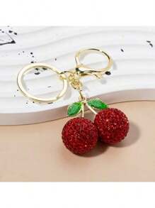 Kirsche Kette mit glänzendem Harz Anhänger - Legierung, dekorative Zubehörteile Kirsche Dekoration Taschenkette Anhänger Taschenverlängerungskette mit Kettenanhänger, geeignet für verschiedene Taschen, Schlüsselanhänger, Handtaschen, Umhängetaschen, Schultertaschen für Frauen, Autoschlüsseltasche, geeignet für Geldbörsen und Taschen, ideales Geschenk für die Familie