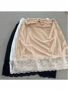 European & American Lace Anti-Sheer Underskirt A-Line Skirt, Women's Slip Skirt