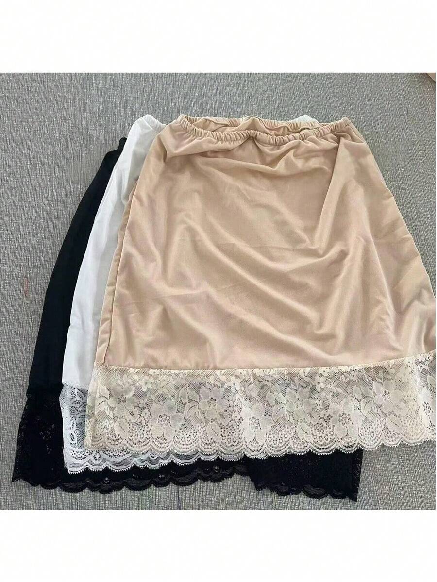 European & American Lace Anti-Sheer Underskirt A-Line Skirt, Women's Slip Skirt