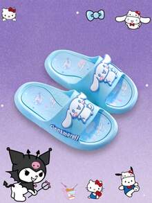 Pantuflas de verano  (Azul-), cómodas y bonitas, con suela antideslizante, ligeras y suaves, para interior y exterior, con dibujos animados, en varios tamaños, con adorables personajes de dibujos animados, para combinar entre padres e hijos. - Rollo de canela azul - Ver 2