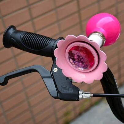 Modernt rosa PVC-cykelhorn med ringklocka, hållbart, lätt, enkelt att installera, lämpligt för mountainbikes och racercyklar, lufthorn, cykeltillbehör