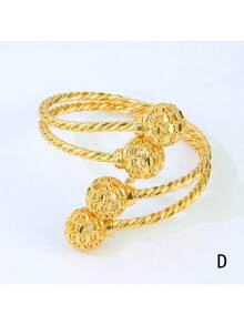 Luxury Dubai Gold Plated Bracelets 21k Gold Color Saudi Bridal Wedding Bangles Arab Women Engagement Party Jewelry - Bracelet - View 7