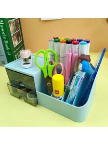 1 pieza Organizador de escritorio multifuncional con cajones pequeños, adecuado para almacenamiento de escritorio en el hogar