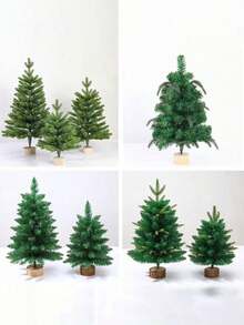 1pc Artificial Mini Christmas Tree Decoration Realistic And DIY Fake Tree Plant Ornament Suitable For Christmas Party,New Year,Holiday Home & Office,Family Gatherings Decor Supplies Home Decor Christmas Decorations Room Decor - Multicolor - View 5