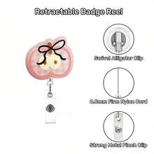 1pc Cute Fruit Cartoon Retractable Layered Acrylic Easy-Pull Badge Clip, Fun For Doctors And Nurses - Multicolor - View 2