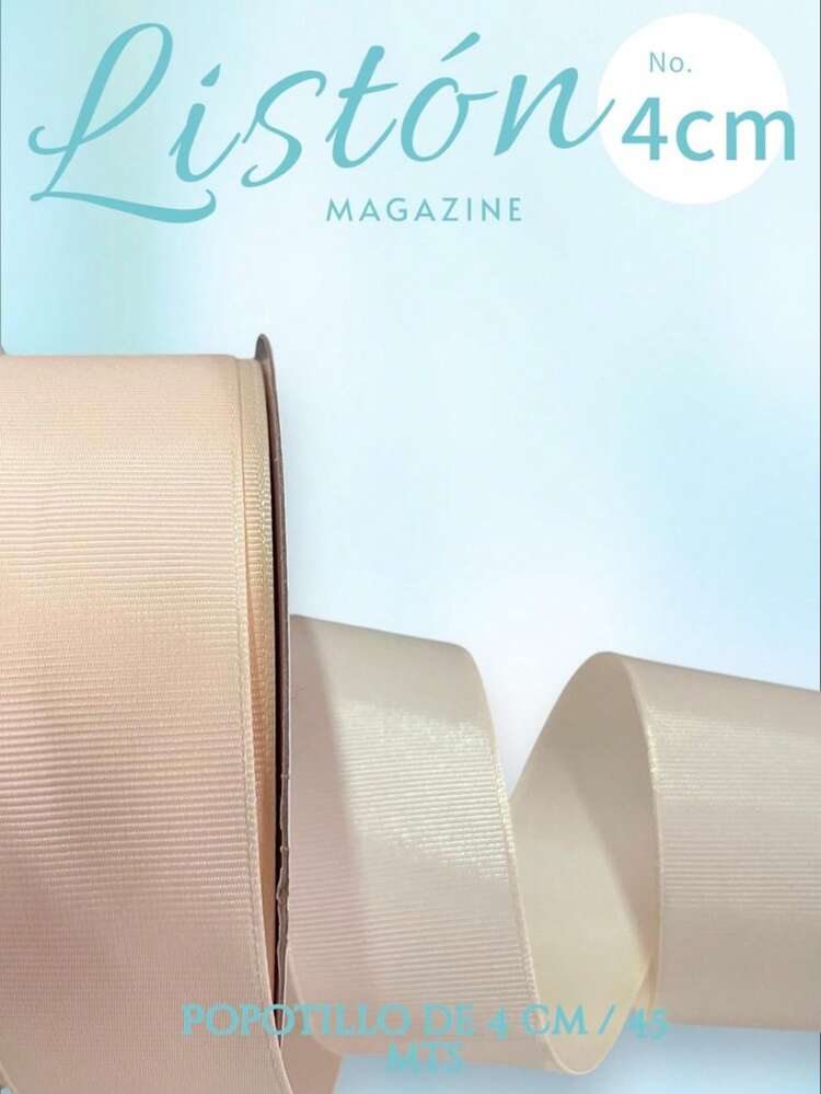 Listón popotillo o falla de 4cm de ancho x 45 metros ideal para lazos moños manualidades decoración flores cinta para envoltura de regalos mercería cintas eventos y fiestas - Beis - Añade 3