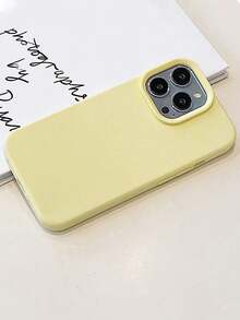 High-Quality Yellow Liquid Silicone TPU Phone Case, Latest Compatible With IPhone 17/Air/17Pro/17ProMax, Also Fits 16, 15, 14, 13, 12, 11 Pro Max, Soft Rubber Texture, Creamy Yellow Phone Case - Yellow - View 2