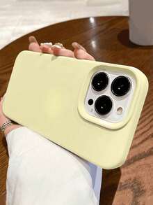 High-Quality Yellow Liquid Silicone TPU Phone Case, Latest Compatible With IPhone 17/Air/17Pro/17ProMax, Also Fits 16, 15, 14, 13, 12, 11 Pro Max, Soft Rubber Texture, Creamy Yellow Phone Case - Yellow - View 4