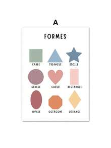 1 pieza Pintura en lienzo con alfabeto, números y símbolos del clima en estilo nórdico para decoración de habitación infantil