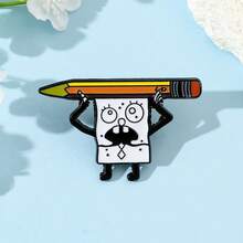 SPONGEBOB 1 Pc Comedy Cartoon Brooch Creaive SpongeBob SquarePants Enamel Pin Metal Badge Jewelry Clothing Backpack Accessories Gift For Friends - One Size - View 8