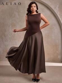 Đầm chữ A dáng ôm vừa vặn, không tay, màu đen, phù hợp cho các dịp trang trọng, phong cách cổ điển, mùa thu/đông. - Cà phê nâu - Xem 5