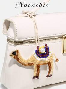 1 件手工串珠包饰，沙漠骆驼动物吊坠配饰，适合日常包包搭配（仅饰物，不含包），珠子，镶嵌珠子，手工钉珠