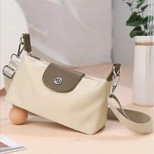 [High Quality] Women's Shoulder Bag | High Quality Nylon | Lightweight, Fashionable Buckle, Small Square, Crossbody | Travel, Shopping, Mobile Phone Bag - 米色 - 查看 4