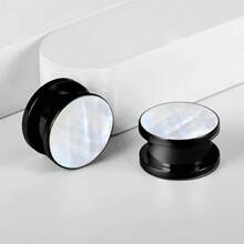 2 件装热销圆形海螺形 316 不锈钢耳塞 耳洞 女士身体饰品耳塞 - round - 查看 19