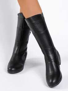 2025 Autumn/Spring Mid-Calf Boots For Women, Low Heel Short Boots, Flat Soft Leather Lined Ankle Boots, Mother Boots