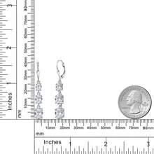 Gem Stone King 3-Stone Leverback Drop Dangle Earrings Women |   925 Sterling Silver |   Gemstone Birthstone |   Oval 8X6MM 7X5MM And 6X4MM |   Fine Jewelry Gifts Her Mom Women Wife - 白色托帕石,十一月 - 查看 6